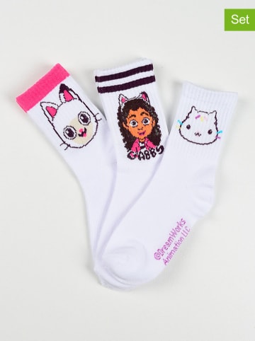 Gabby's Dollhouse 3er-Set: Socken "Gabby's Dollhouse" in Weiß/ Bunt