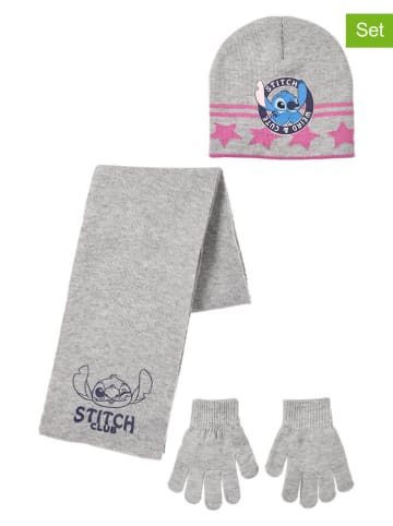 Lilo & Stitch 3tlg. Set: Mütze, Handschuhe & Schal "Lilo & Stitch" in Grau