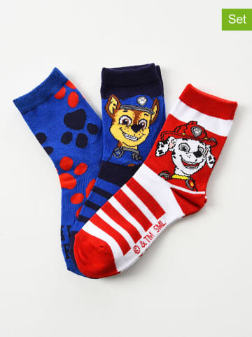 Disney Paw Patrol 3er-Set: Socken "Paw Patrol" in Blau/ Dunkelblau/ Rot