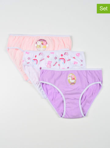 Peppa Pig 3er-Set: Slips: "Peppa Pig" in Weiß/ Rosa/ Lila