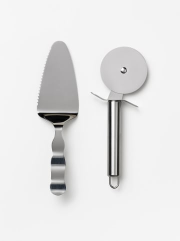 Printworks 2-częściowy zestaw "The Essentials" w kolorze srebrnym do pizzy