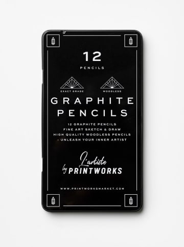 Printworks 12er-Set: Bleistifte in Schwarz