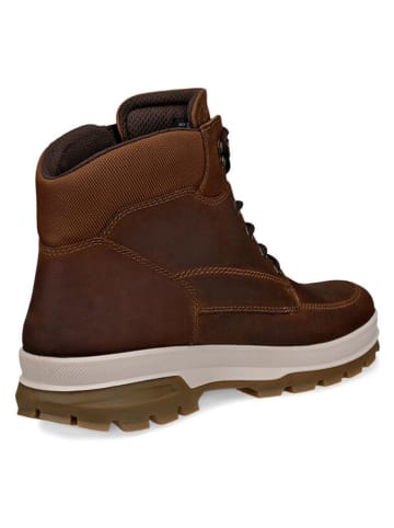 Ecco Leder-Boots "Rugged Track" in Hellbraun