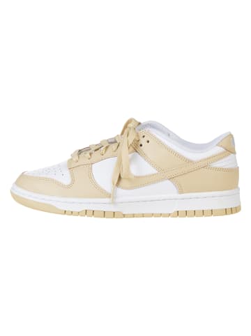 Nike Leder-Sneakers "Dunk Low" in Beige/ Weiß