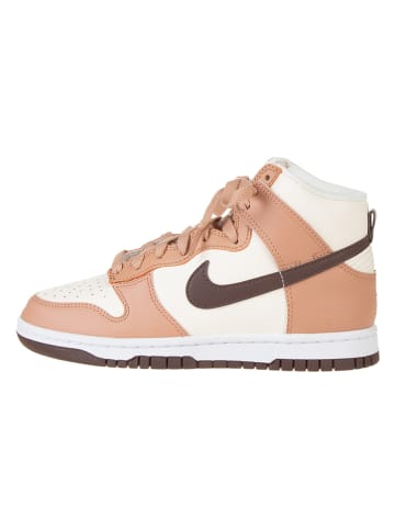 Nike Leder-Sneakers "Dunk High" in Apricot/ Braun/ Creme