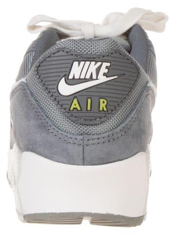 Nike Leder-Sneakers "Air Max 90 Premium" in Grau/ Weiß