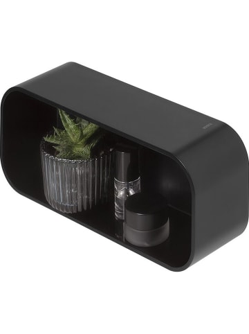 Tiger 2in1: Wandregal und Duschkorb "2-Store" in Schwarz - (B)25 x (H)8 x (T)11 cm