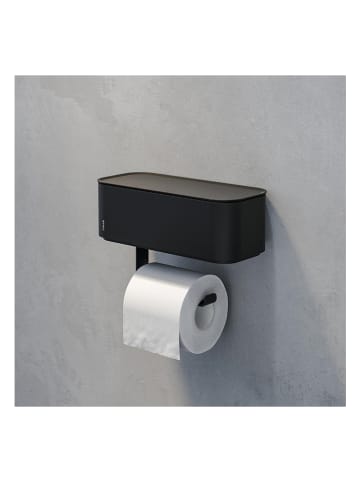 Tiger Toilettenpapierhalter "2-Store" in Schwarz - (B)24,9 x (H)15,4 x (T)11 cm