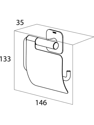 Tiger Toiletrolhouder chroomkleurig - (B)14,6 x (H)13,3 x (D)3,5 cm