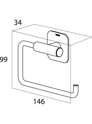 Tiger Edelstahl-Toilettenpapierhalter - (B)14,6 x (H)9,9 x (T)3,4 cm