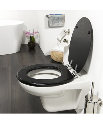Tiger Toiletbril met automatische dekselsluitfunctie zwart - (L)43 x (B)37,5 cm