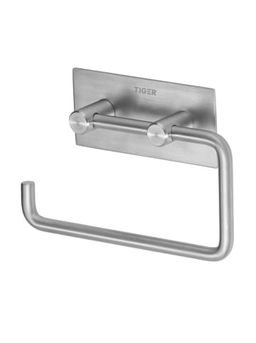 Tiger Toiletrolhouder "Square" zilverkleurig - (B)9,5 x (H)4,5 x (D)2,5 cm