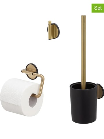 Tiger 3-delige set: toiletaccessoires "Tune" goudkleurig/zwart
