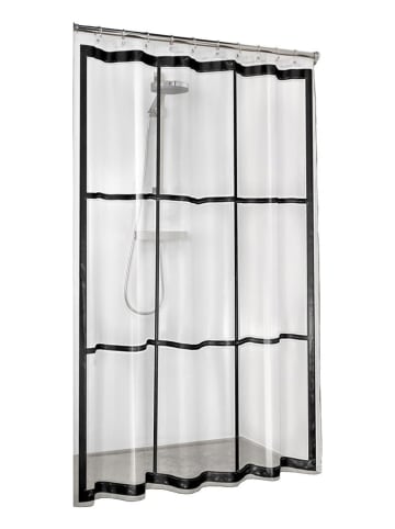 Sealskin Duschvorhang "Brix" in Transparent/ Schwarz  - (L)200 x (B)180 cm