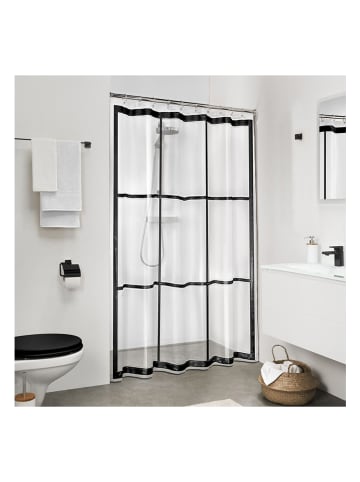 Sealskin Duschvorhang "Brix" in Transparent/ Schwarz  - (L)200 x (B)180 cm