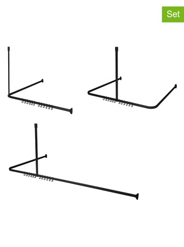 Sealskin Duschstangen-Komplett-Set "Easy Roll" in Schwarz