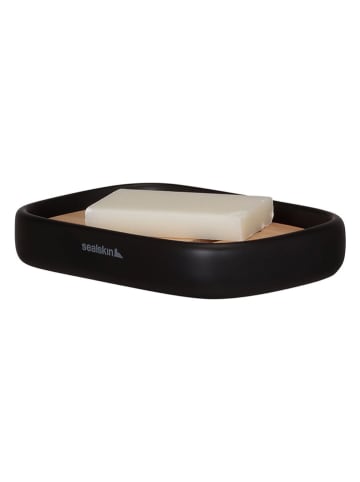 Sealskin Seifenschale "Mind" in Schwarz - (B)13 x (H)2,4 x (T)9 cm