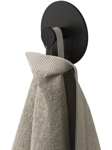 Tiger 2er-Set: Handtuchhaken "Base" in Schwarz - Ø 4,4 