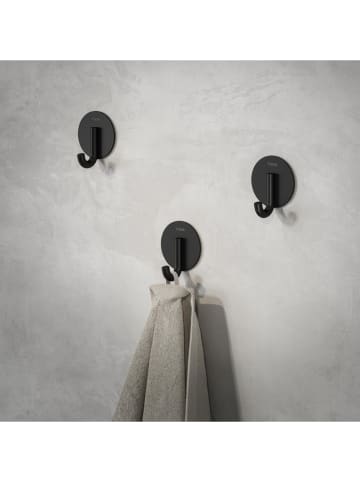 Tiger 2-delige set: handdoekhaken "Classic" zwart - Ø 4,5 cm