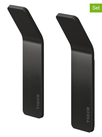 Tiger 4er-Set: Handtuchhaken "Single" in Schwarz - (H)7,6 cm