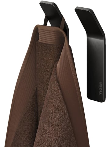 Tiger 4er-Set: Handtuchhaken "Single" in Schwarz - (H)7,6 cm