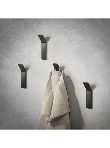 Tiger 4-delige set: handdoekhaken "Single" zwart - Ø 4 cm