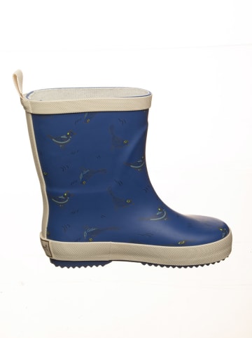 POM POM Gummistiefel in Blau/ Beige