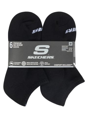 Skechers 6er-Set: Socken in Schwarz