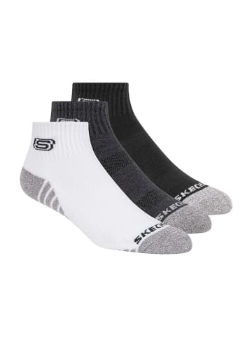 Skechers 3er-Set: Socken in Weiß/ Schwarz/ Anthrazit