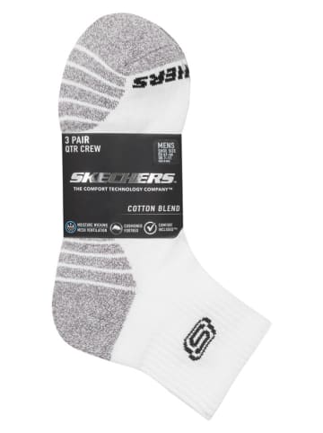 Skechers Skarpety (3 pary) w kolorze antracytowo-czarno-białym