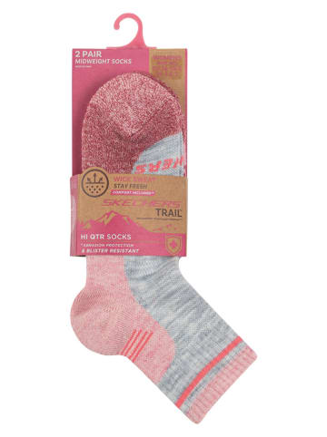 Skechers Skarpety (2 pary) w kolorze różowym-szarym