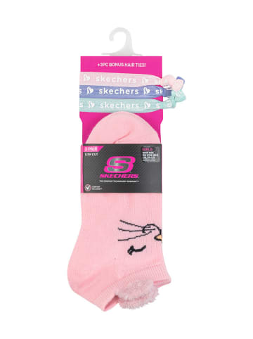 Skechers 6-częściowy zestaw w kolorze jasnoróżowo-biało-turkusowym