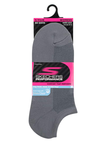 Skechers 3er-Set: Socken in Grau/ Schwarz/ Weiß