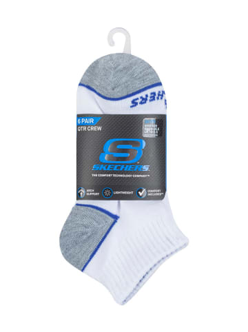 Skechers 6er-Set: Socken in Weiß/ Blau/ Schwarz