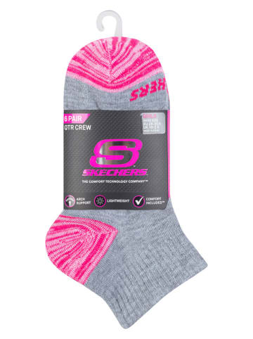 Skechers 6er-Set: Socken in Schwarz/ Weiß/ Grau