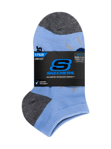 Skechers 6er-Set: Socken in Blau/ Dunkelblau/ Grau