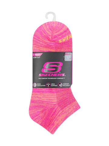 Skechers Skarpety (3 pary) w kolorze różowo-żółtym