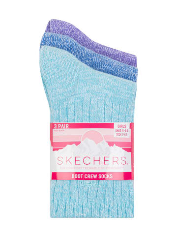 Skechers 6er-Set: Socken in Blau/ Hellblau/ Lila