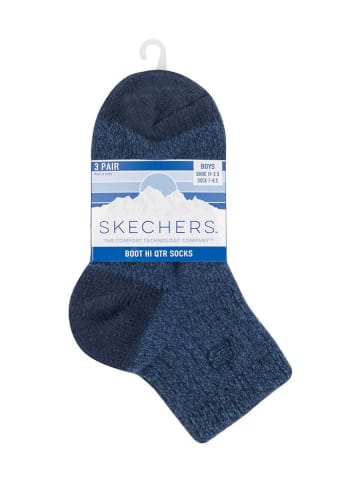 Skechers Skarpety (3 pary) w kolorze niebieskim i szarym
