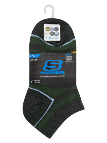 Skechers 6er-Set: Socken in Blau/ Grün/ Weiß