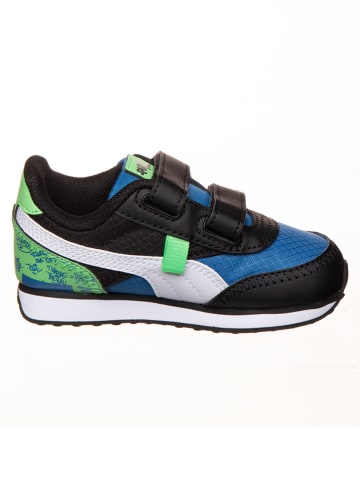 Puma Sneakersy "FUTURE RDIER GRAFFIT" w kolorze niebiesko-zielonym