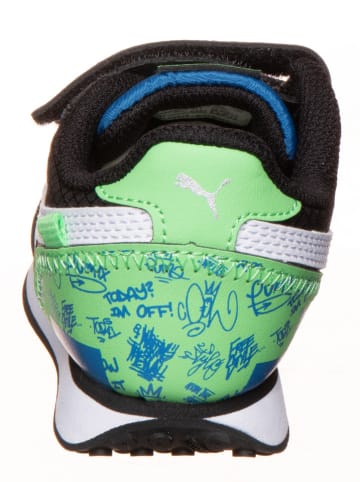 Puma Sneakersy "FUTURE RDIER GRAFFIT" w kolorze niebiesko-zielonym