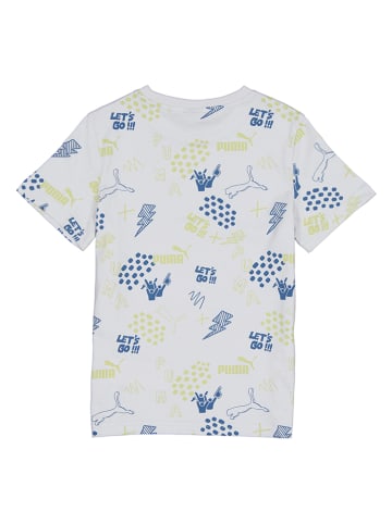 Puma Shirt "ESS+ FC AOP" crème/blauw/geel