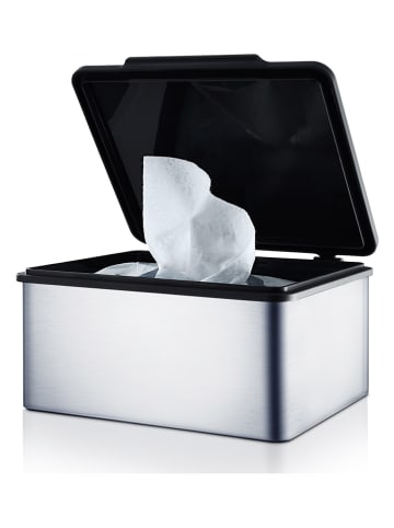 Blomus Edelstahl-Feuchttücherbox "Menoto" in Silber - (B)15 x (H)7,5 x (T)13 cm