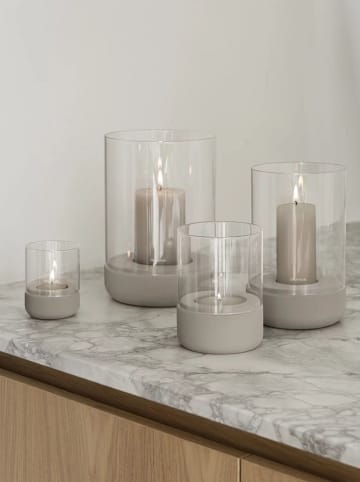 Blomus 2-delige set: windlichten "Calma" beige - (H)9 x Ø 7 cm