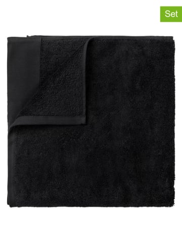Blomus 2er-Set: Gästehandtücher "Riva" in Schwarz - (L)50 x (B)30 cm