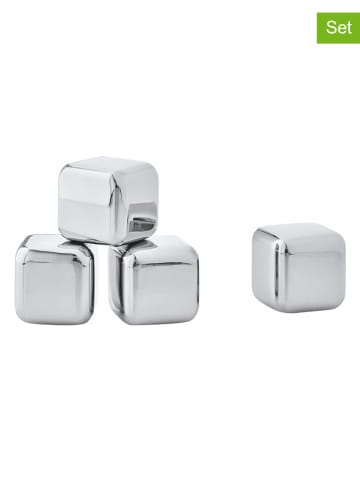 Blomus 4-delige set: roestvrijstalen ijsblokjes "Lounge" - (L)2,5 x (H)2,5 cm
