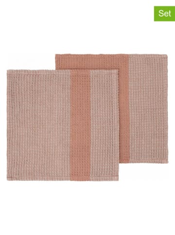 Blomus Ściereczki (2 szt.) w kolorze beżowo-jasnoróżowym do naczyń - 25 x 25 cm