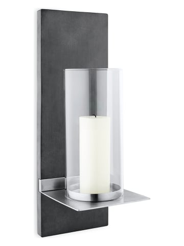 Blomus Wandkaarsenhouder "Finca" zilverkleurig - (B)15 x (H)38 x (D)13 cm