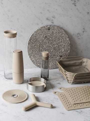 Blomus 7-delige onderzetterset "Lareto" zilverkleurig/grijs - Ø 11 cm